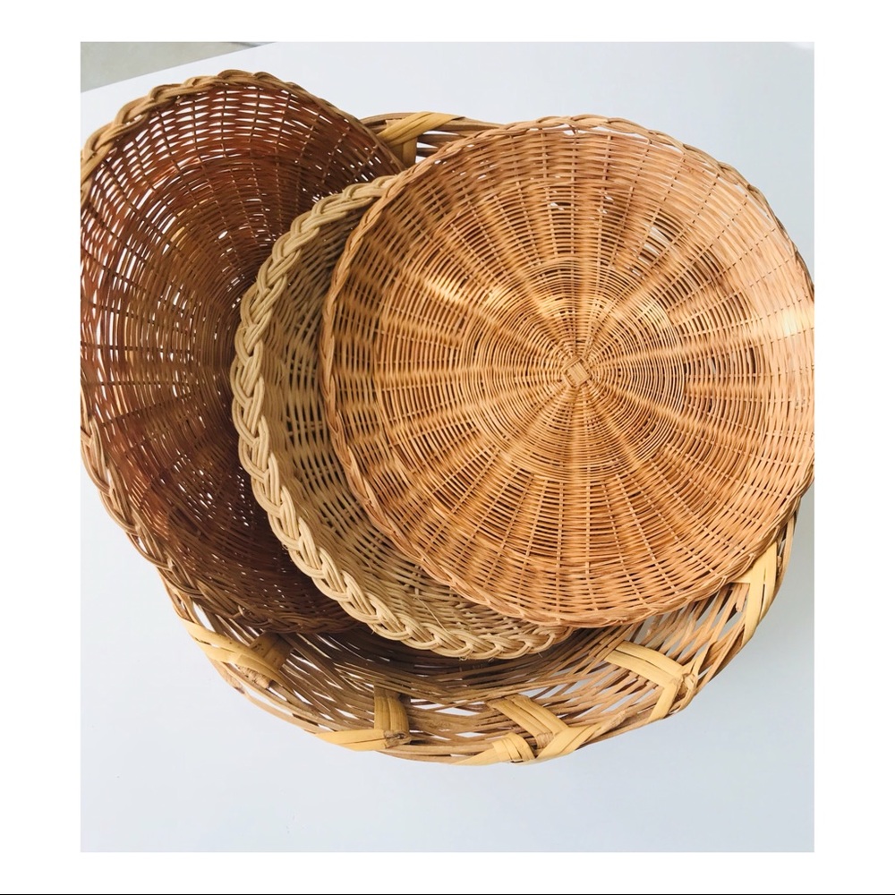 Wicker woven wall decor art 4pc. Set
